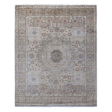 Mamluk Wool Hand Knotted Rug Grey 8.1x9.11 -O020382
