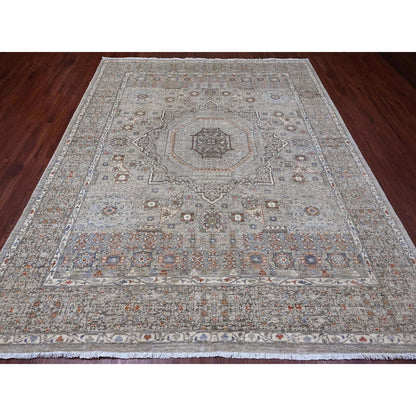Mamluk Wool Hand Knotted Rug Grey 8.1x9.11 -O020382