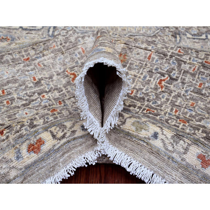 Mamluk Wool Hand Knotted Rug Grey 8.1x9.11 -O020382