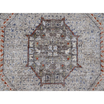Mamluk Wool Hand Knotted Rug Grey 8.1x9.11 -O020382