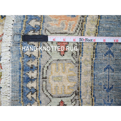 Oushak And Peshawar Wool Hand Knotted Rug Blue 5.10x6.1 -O020393