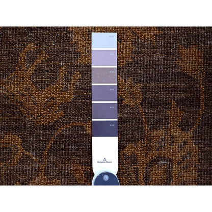Overdyed & Vintage Wool Hand Knotted Rug Brown 7.10x10.0 -O020397