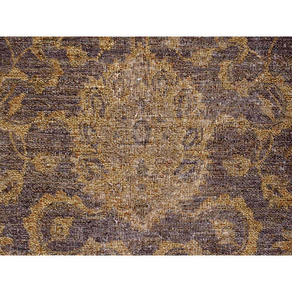 Overdyed & Vintage Wool Hand Knotted Rug Brown 7.10x10.0 -O020397