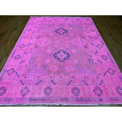 Kazak Wool Hand Knotted Rug Pink 7.11x9.7 -O020401