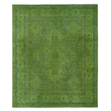 Kazak Wool Hand Knotted Rug Green 7.11x9.6 -O020403