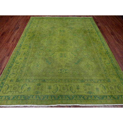 Kazak Wool Hand Knotted Rug Green 7.11x9.6 -O020403
