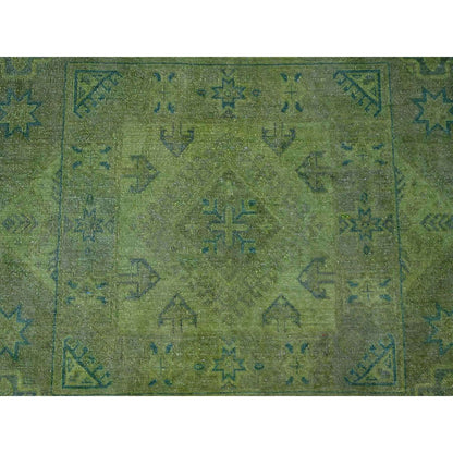 Kazak Wool Hand Knotted Rug Green 7.11x9.6 -O020403