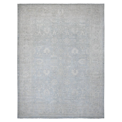 Oushak And Peshawar Wool Hand Knotted Rug Grey 12.0x15.4 -O020405