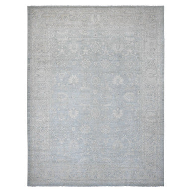 Oushak And Peshawar Wool Hand Knotted Rug Grey 12.0x15.4 -O020405