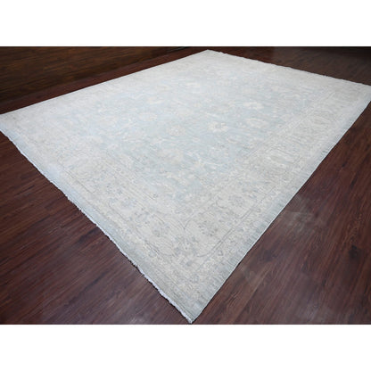 Oushak And Peshawar Wool Hand Knotted Rug Grey 12.0x15.4 -O020405