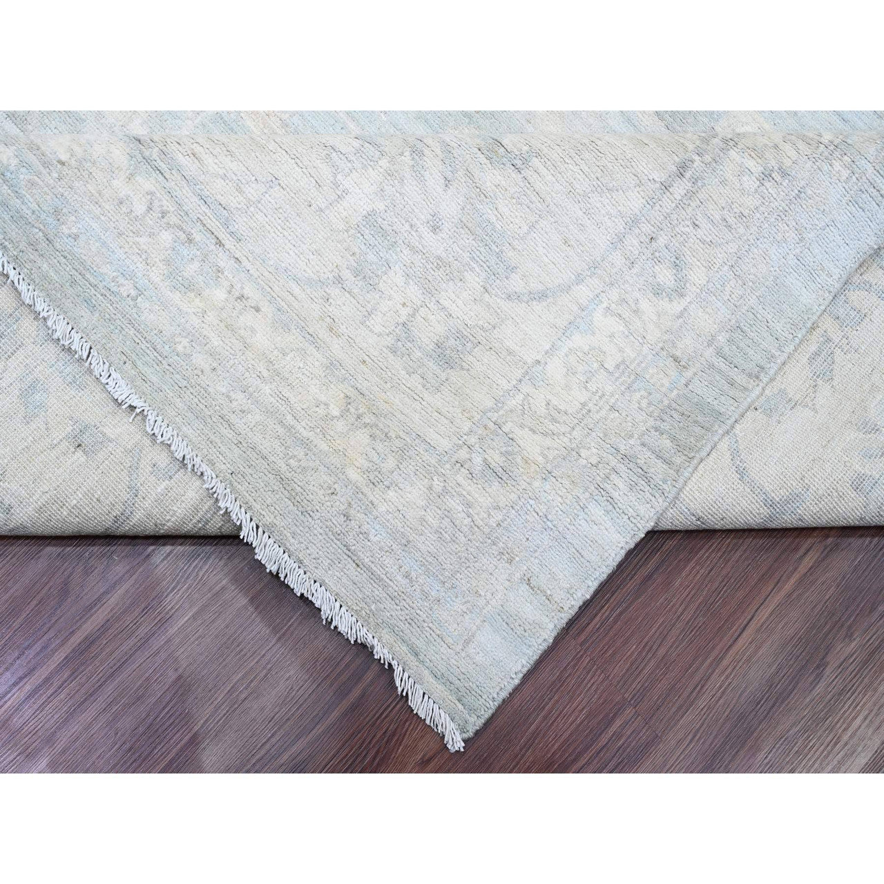 Oushak And Peshawar Wool Hand Knotted Rug Grey 12.0x15.4 -O020405