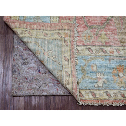 Oushak And Peshawar Wool Hand Knotted Rug Pink 6.0x8.10 -O020411