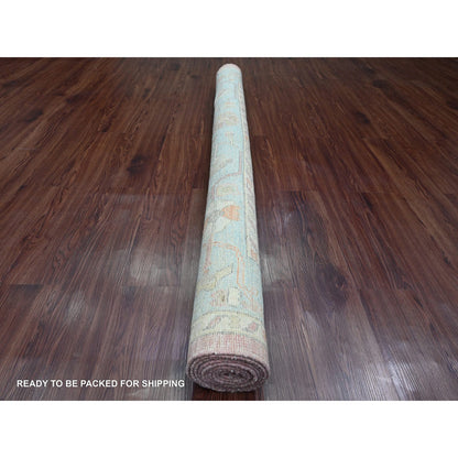 Oushak And Peshawar Wool Hand Knotted Rug Pink 6.0x8.10 -O020411