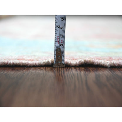 Oushak And Peshawar Wool Hand Knotted Rug Pink 6.0x8.10 -O020411
