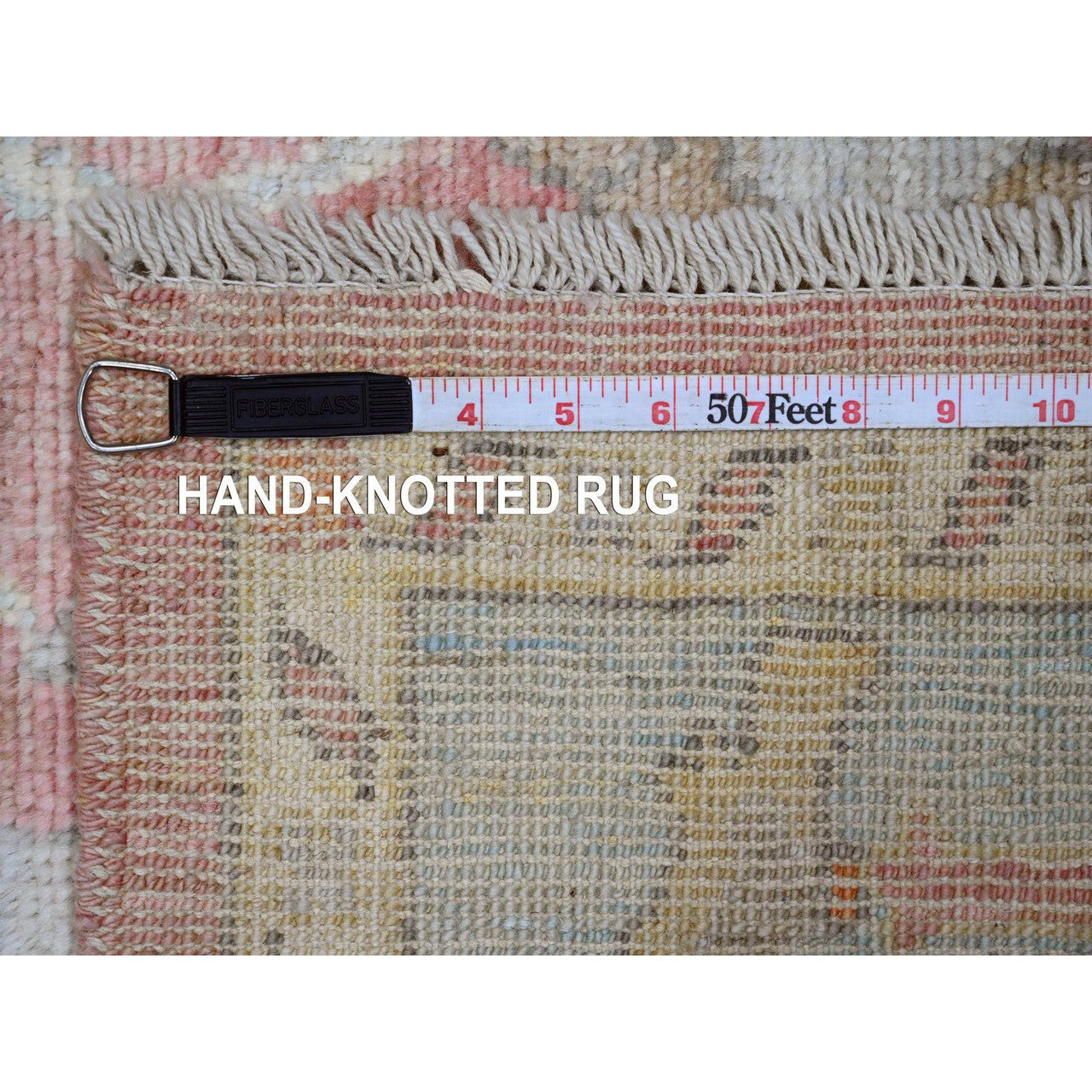 Pink 6'0" x 8'10" Oushak And Peshawar Hand knotted Wool Rug - Sku: O020411