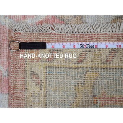 Oushak And Peshawar Wool Hand Knotted Rug Pink 6.0x8.10 -O020411