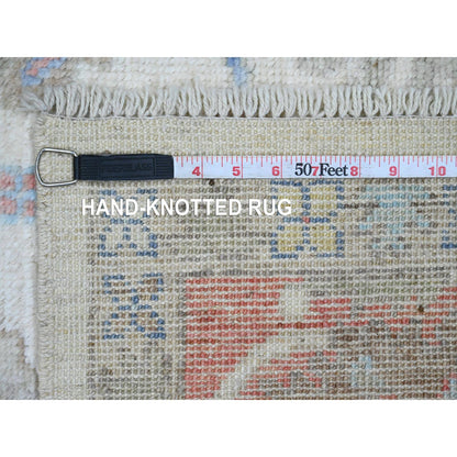 Oushak And Peshawar Wool Hand Knotted Rug Ivory 6.1x8.9 -O020412