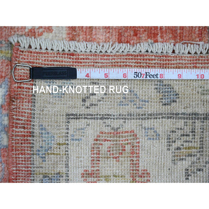 Oushak And Peshawar Wool Hand Knotted Rug Red 5.0x6.10 -O020413