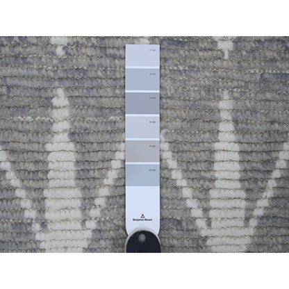 Tribal & Geometric Wool Hand Knotted Rug Grey 9.1x12.4 -O020419