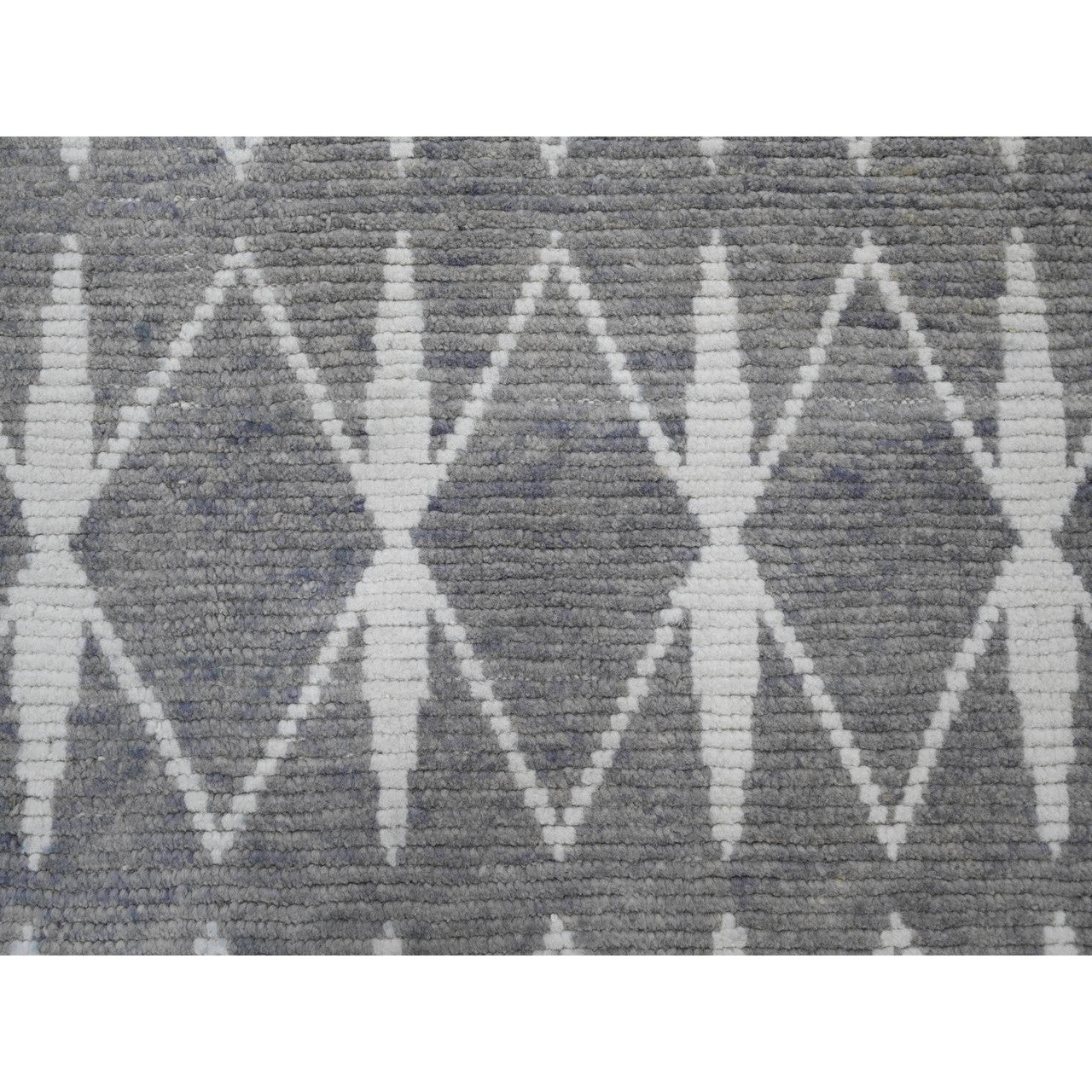 Gray 9'1" x 12'4" Tribal & Geometric Hand knotted Wool Rug - Sku: O020419