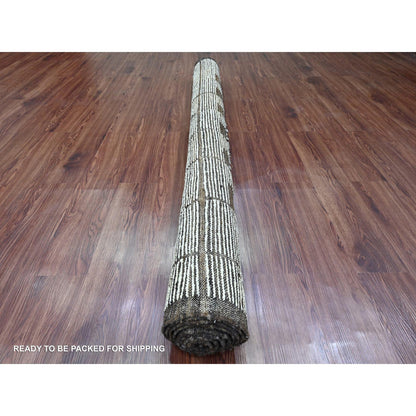 Tribal & Geometric Wool Hand Knotted Rug Brown 6.4x8.11 -O020421
