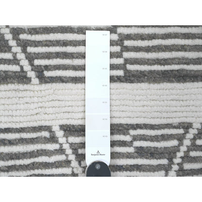 Tribal & Geometric Wool Hand Knotted Rug Grey 6.1x9.4 -O020422