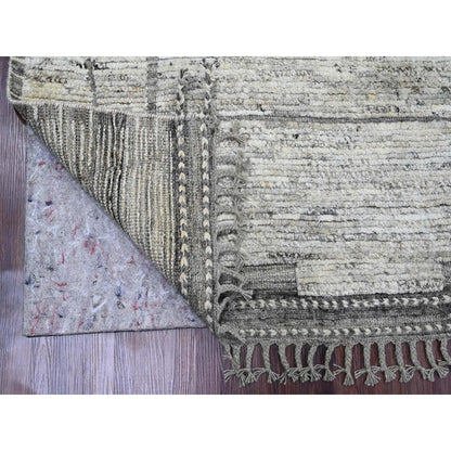 Tribal & Geometric Wool Hand Knotted Rug Grey 6.2x9.0 -O020423