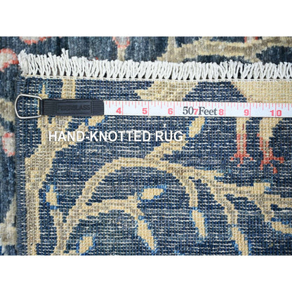 Oushak And Peshawar Wool Hand Knotted Rug Blue 2.8x15.11 -O020425