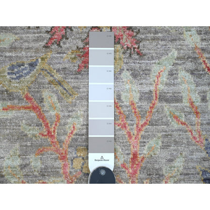 Oushak And Peshawar Wool Hand Knotted Rug Grey 2.7x9.9 -O020426