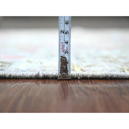 Oushak And Peshawar Wool Hand Knotted Rug Grey 2.7x9.9 -O020426