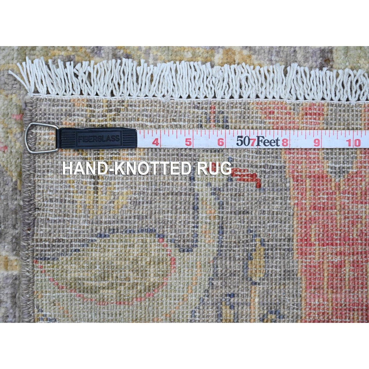 Gray 2'7" x 9'9" Oushak And Peshawar Hand knotted Wool Rug - Sku: O020426