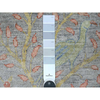 Oushak And Peshawar Wool Hand Knotted Rug Grey 2.7x22.0 -O020435