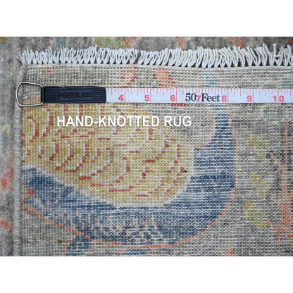 Oushak And Peshawar Wool Hand Knotted Rug Grey 2.7x22.0 -O020435