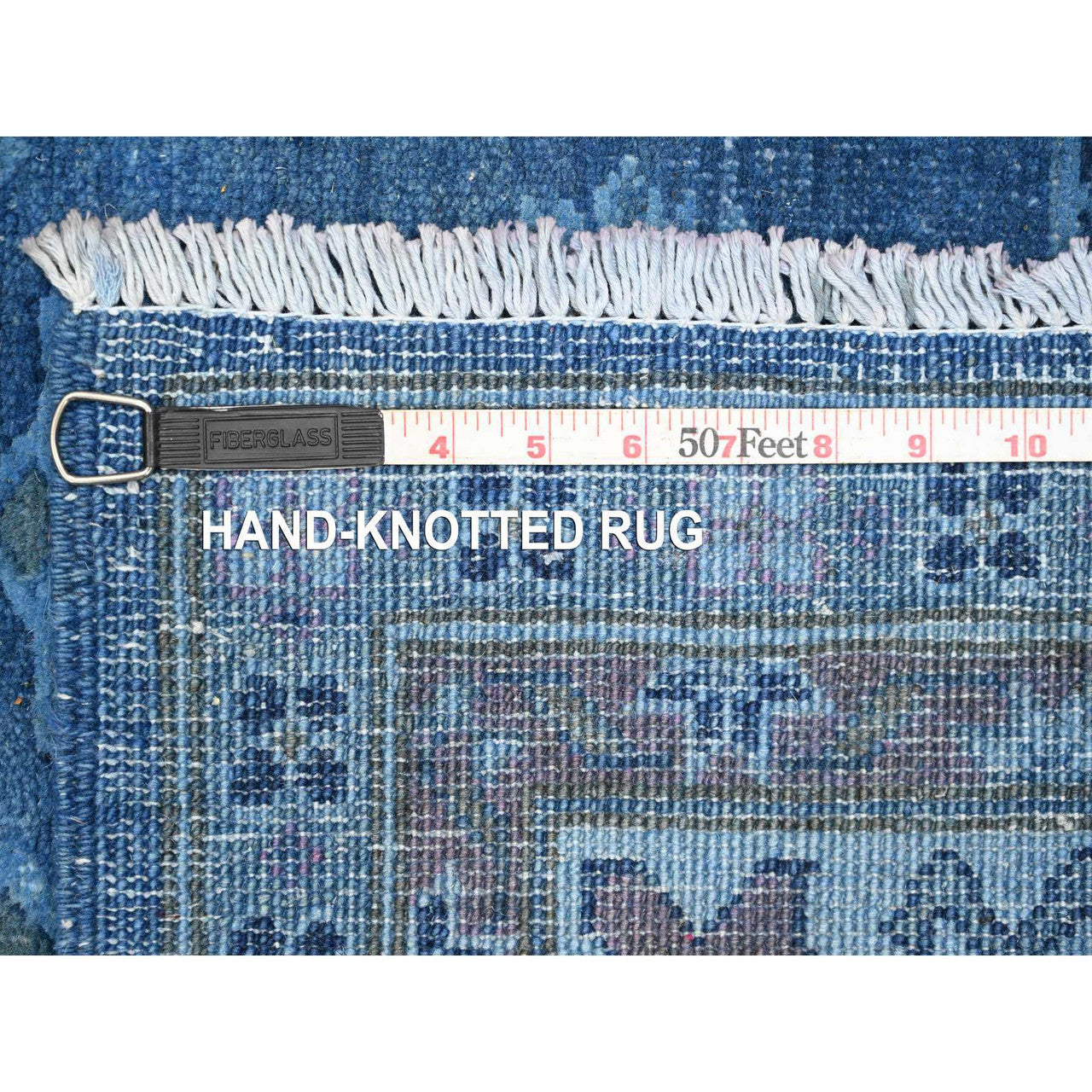 Blue 6'2" x 8'5" Kazak Hand knotted Wool Rug - Sku: O020445