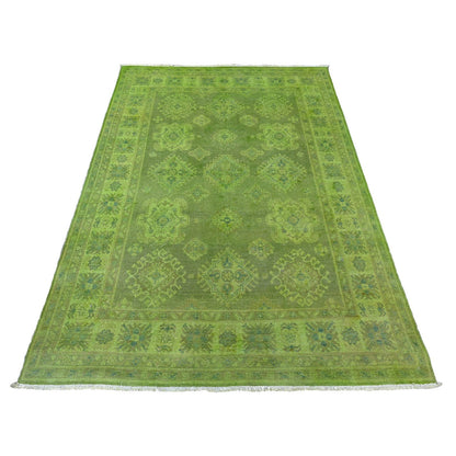 Kazak Wool Hand Knotted Rug Green 4.10x6.9 -O020446