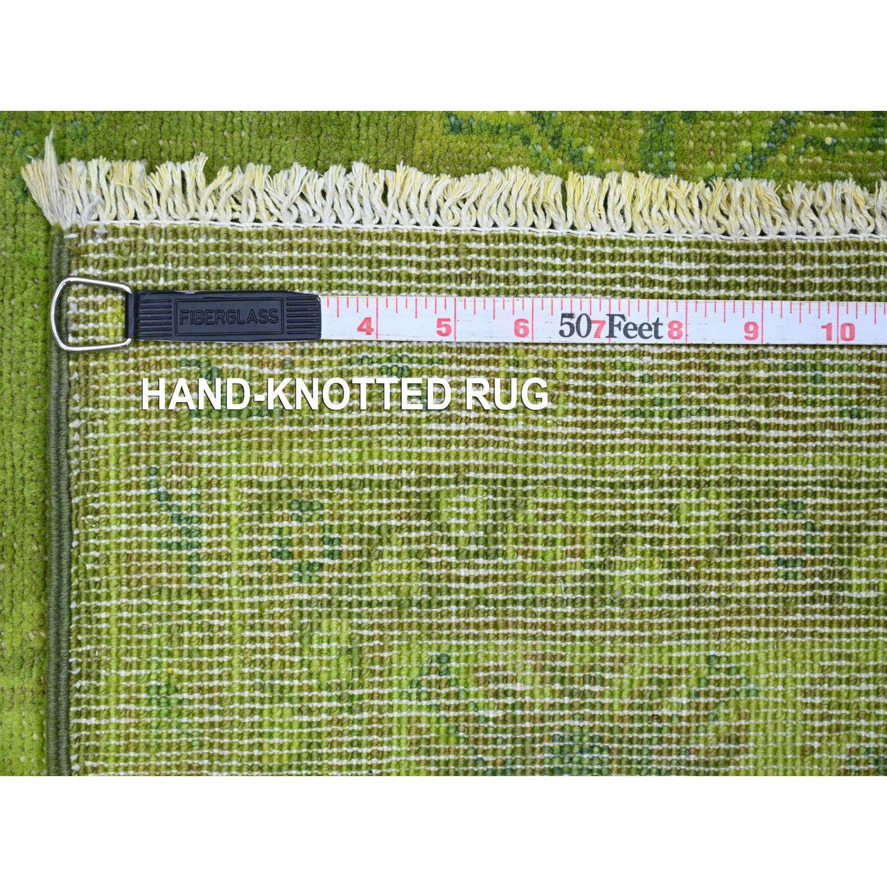 Green 4'10" x 6'9" Kazak Hand knotted Wool Rug - Sku: O020446
