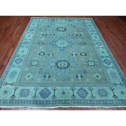 Kazak Wool Hand Knotted Rug Blue 7.9x9.6 -O020449