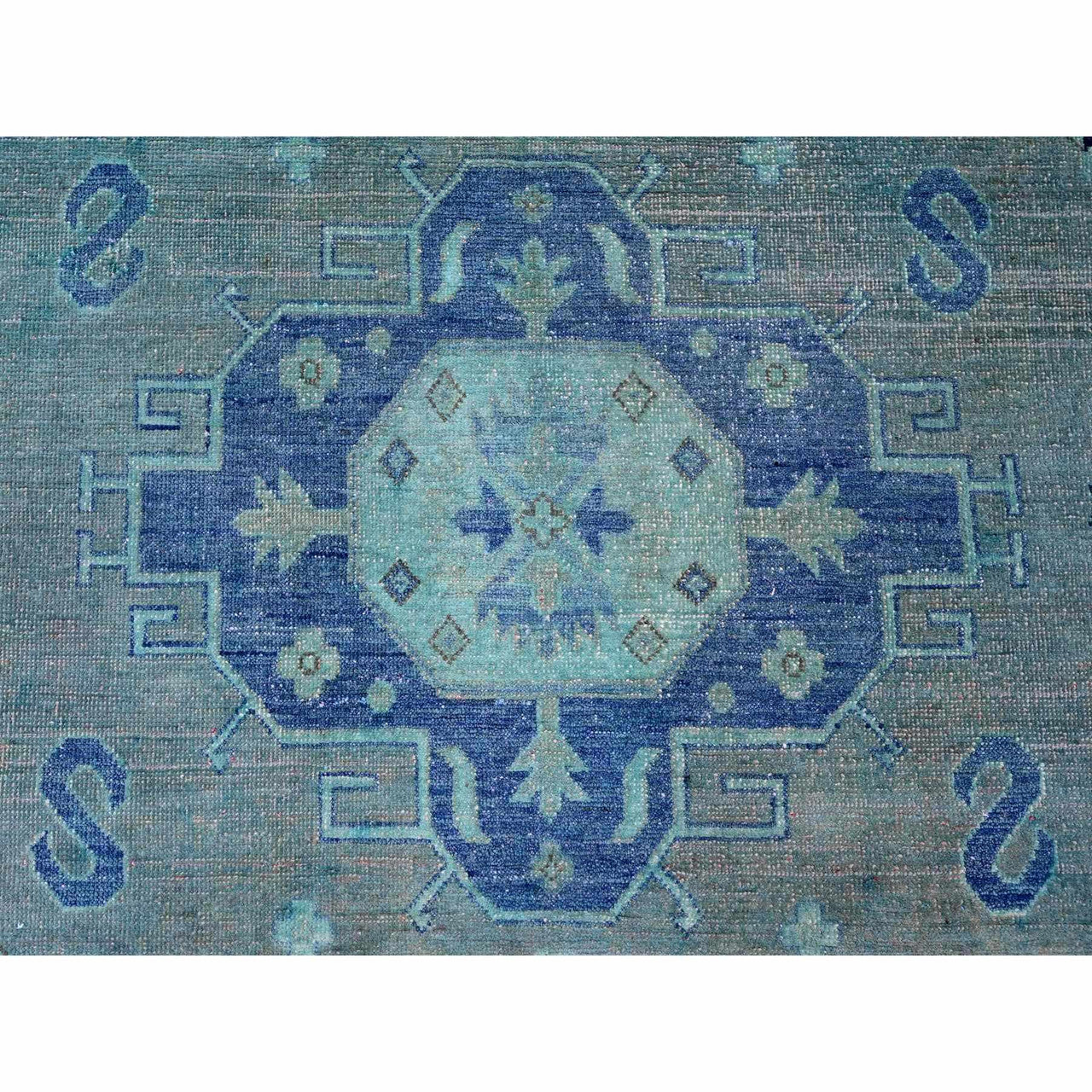 Blue 7'9" x 9'6" Kazak Hand knotted Wool Rug - Sku: O020449