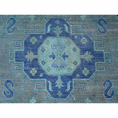 Kazak Wool Hand Knotted Rug Blue 7.9x9.6 -O020449