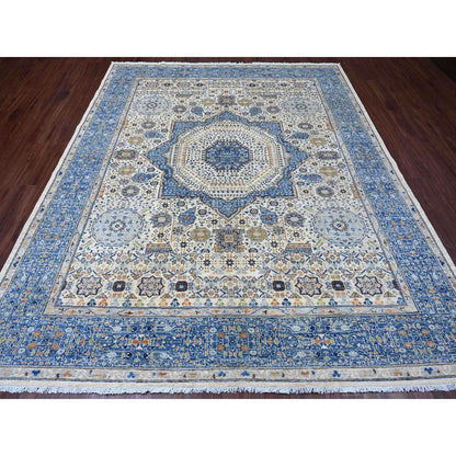 Mamluk Wool Hand Knotted Rug Ivory 8.1x9.8 -O020453