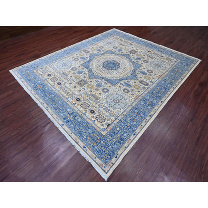 Mamluk Wool Hand Knotted Rug Ivory 8.1x9.8 -O020453