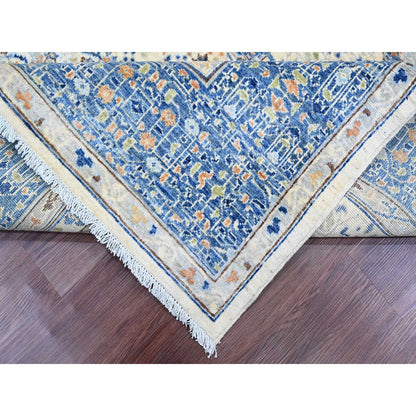 Mamluk Wool Hand Knotted Rug Ivory 8.1x9.8 -O020453