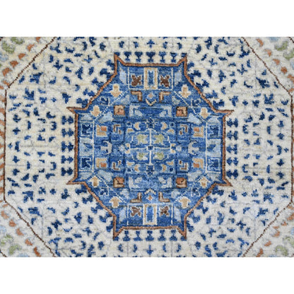 Mamluk Wool Hand Knotted Rug Ivory 8.1x9.8 -O020453