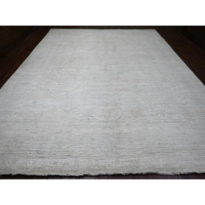 Oushak And Peshawar Wool Hand Knotted Rug Ivory 11.11x14.8 -O020461