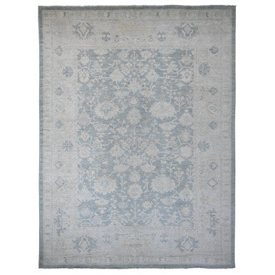 Oushak And Peshawar Wool Hand Knotted Rug Grey 11.9x15.5 -O020462