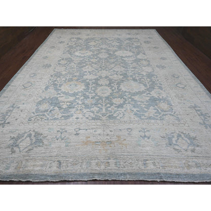 Oushak And Peshawar Wool Hand Knotted Rug Grey 11.9x15.5 -O020462