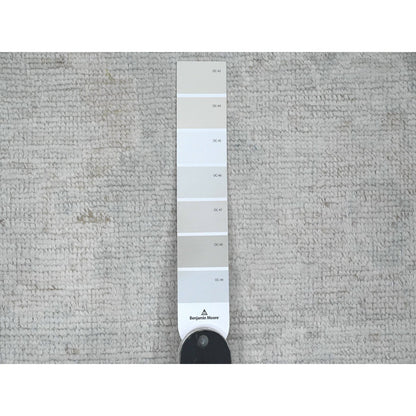 Oushak And Peshawar Wool Hand Knotted Rug Grey 2.10x19.6 -O020471