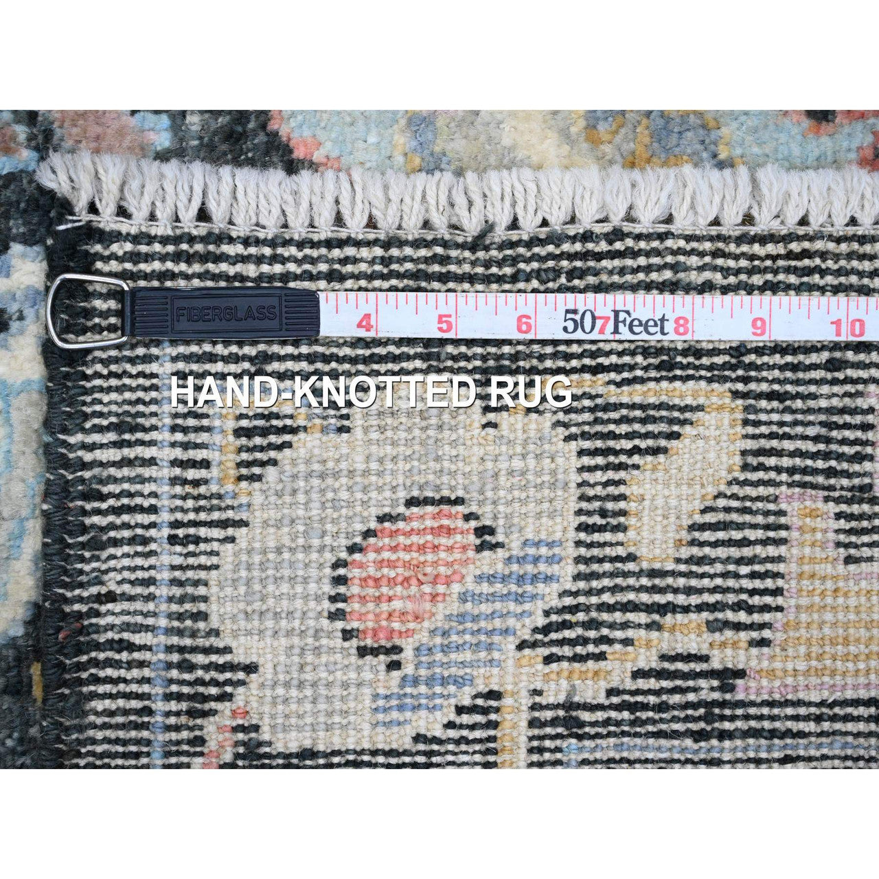 Black 3'3" x 11'6" Oushak And Peshawar Hand knotted Wool Rug - Sku: O020474