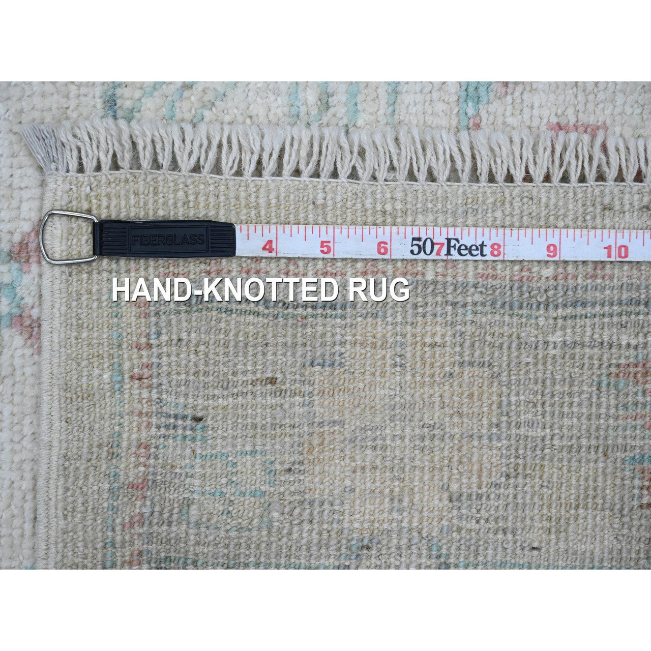 Ivory 2'10" x 11'7" Oushak And Peshawar Hand knotted Wool Rug - Sku: O020475