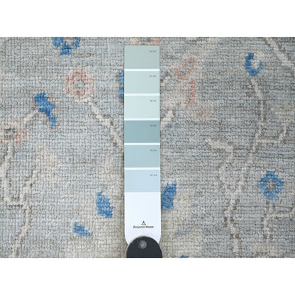 Oushak And Peshawar Wool Hand Knotted Rug Grey 2.10x9.7 -O020477